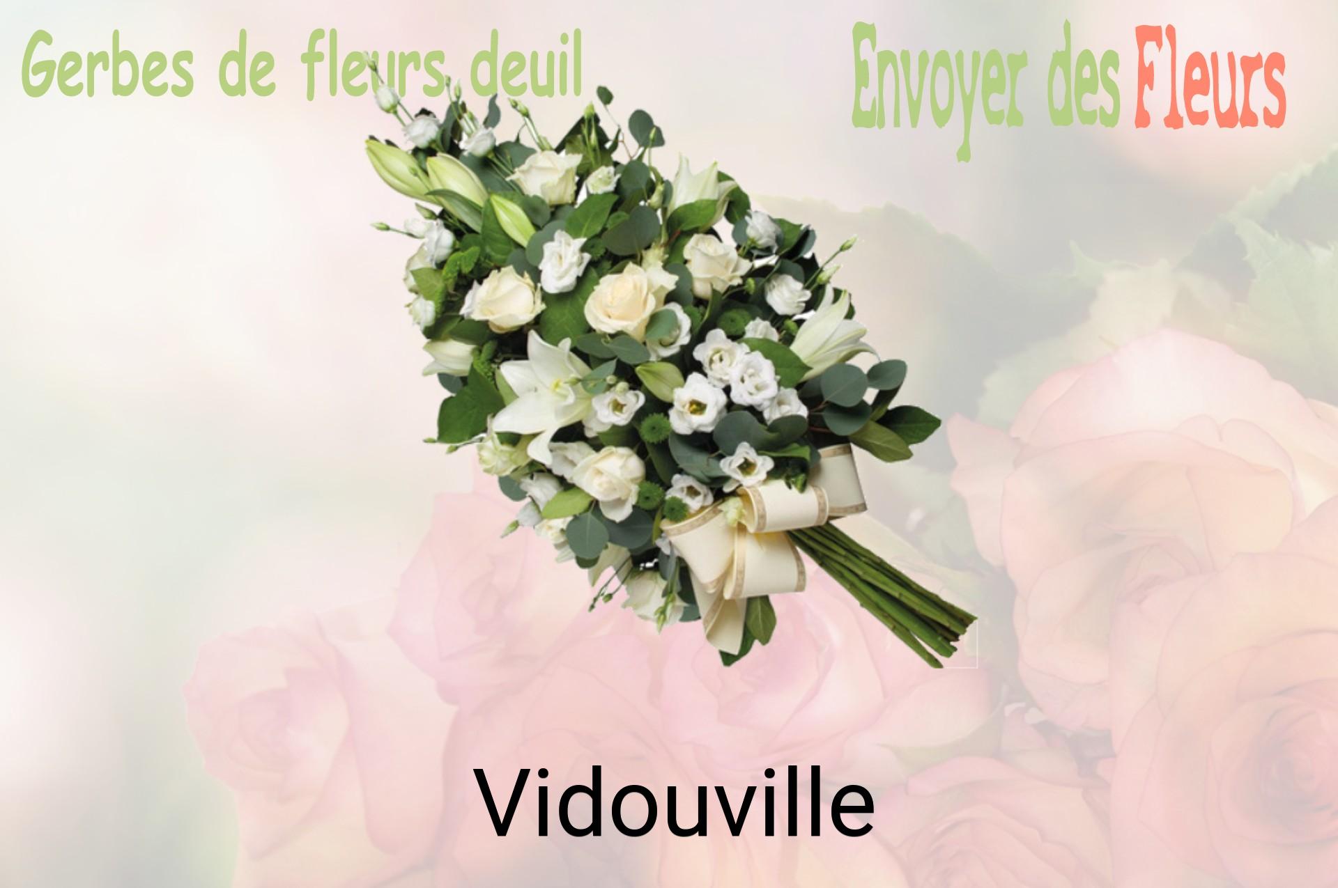 Gerbe de fleurs de deuil livrée à Vidouville